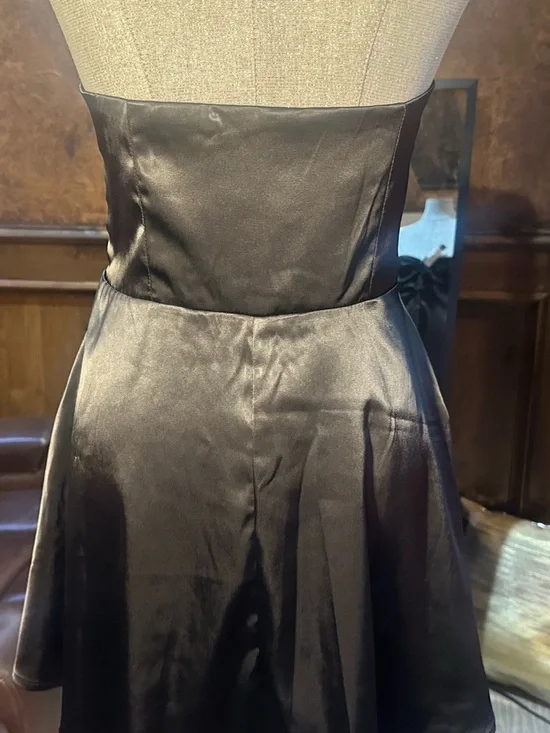 NWOT SIZE L Altar'd State Black Strapless Bow Cutout Skater Dress - Picture 6 of 11